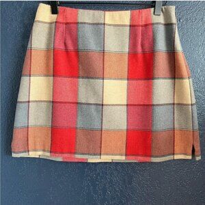 Vintage The Limited Plaid Wool-blend Mini Skirt Size 2